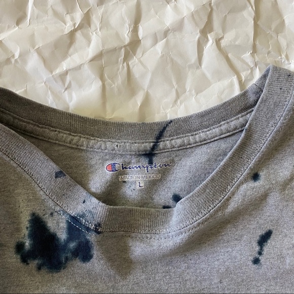 Champion Large Gray Logo Tie-Dye Tee Shirt Grey - Picture 6 of 6